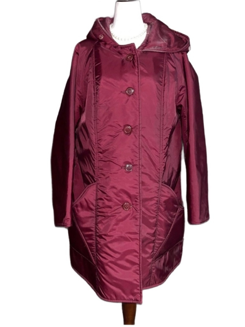 Aurora International by Abbmoor ~ Women’s Size 20 ~ VTG ~ Burgundy ~ Rain Coat